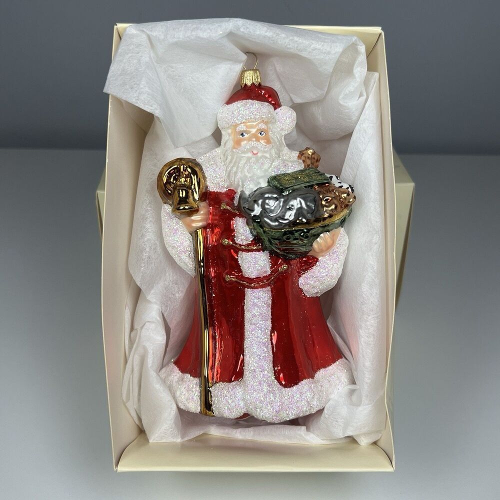 Glassware Art Studio Santa Clause Ornament SANTA NOAH’S ARK 7" x 3" Noah